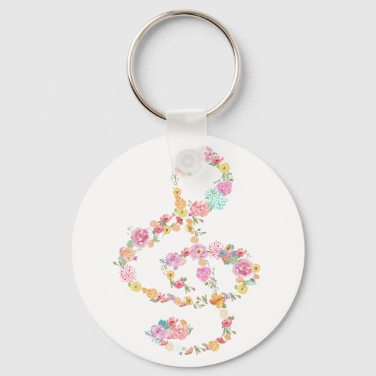 muziekflorale troebelen sleutelhanger (Voorkant)