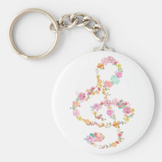muziekflorale troebelen sleutelhanger (Voorkant)