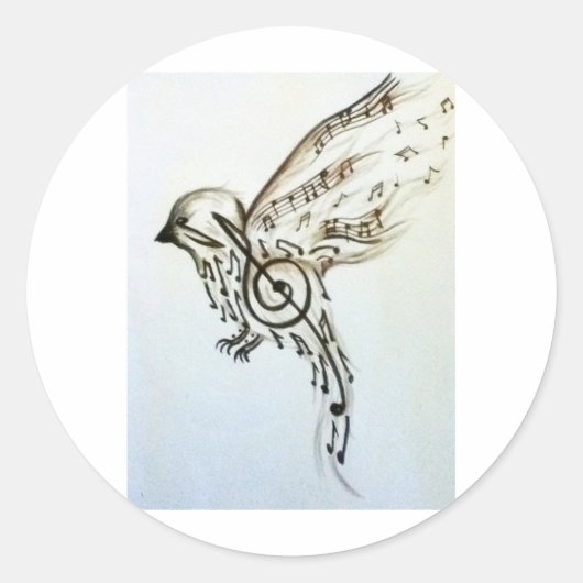 Muziekflys Ronde Sticker (Voorkant)