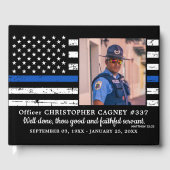 Muziekfoto van politieagent Memorial Thin Blue Lin Gastenboek (Voorkant)