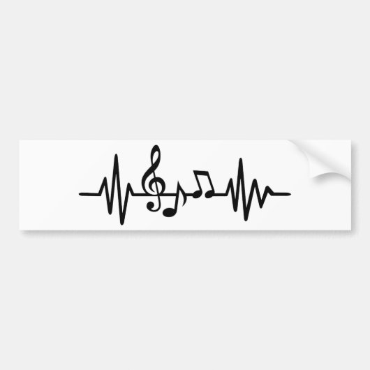 Muziekfrequentie Bumpersticker (Voorkant)