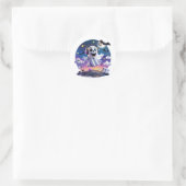 muziekgeest ronde sticker (Tas)