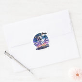 muziekgeest ronde sticker (Envelop)