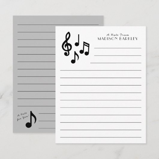 Muziekgenoot leraar muzikant bedankkaart (Voorkant / Achterkant)