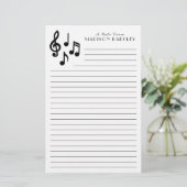 Muziekgenoot leraar muzikant briefpapier (Staand voorkant)