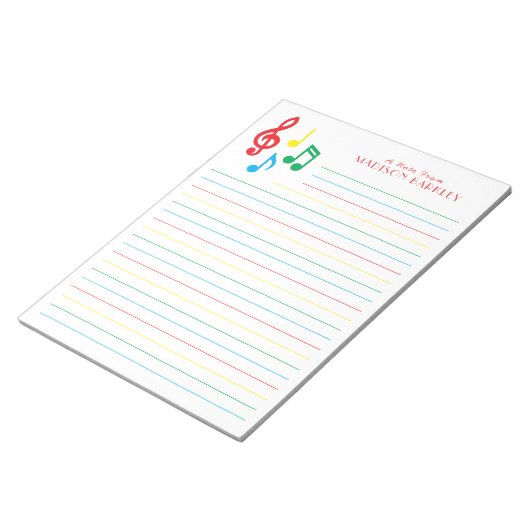 Muziekgenoot leraar muzikant notitieblok (Schuin)