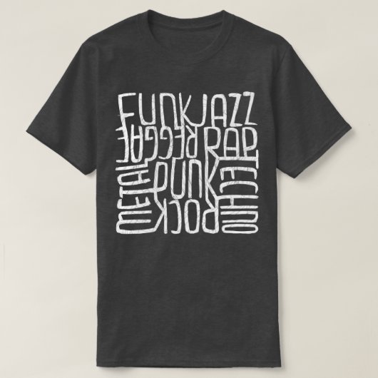 Muziekgenre Eclectische typografie T-shirt (Design voorkant)