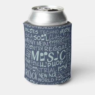 Muziekgenres Word Collage aangepaste drink koelers Blikjeskoeler