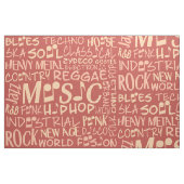 Muziekgenres Word Collage, aangepaste structuur Stof (Fat Quarter)