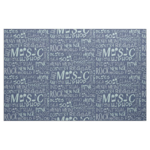 Muziekgenres Word Collage, aangepaste structuur Stof