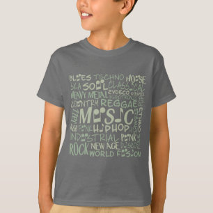 Muziekgenres Word Collage shirten & colbertjassen T-shirt