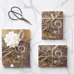 Muziekgetouwen en vallende noten inpakpapier vel