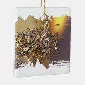 Muziekgetouwen en vallende noten keramisch ornament (Rechts)