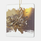 Muziekgetouwen en vallende noten keramisch ornament (Links)