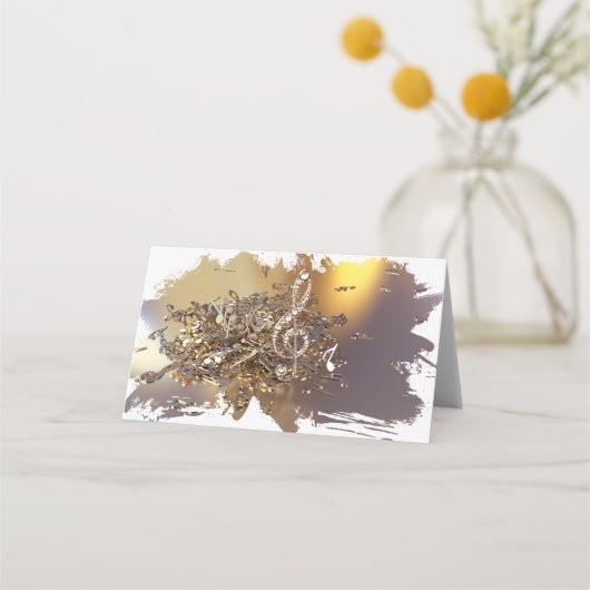 Muziekgetouwen en vallende noten plaatskaartje (Achterkant)