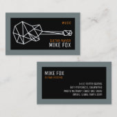 Muziekgitaarleraar, professionele gitarist visitekaartje (Voorkant / Achterkant)