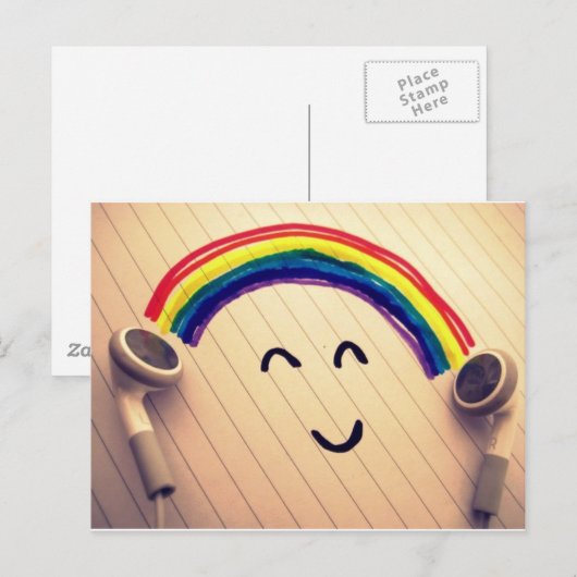 Muziekglimlachen Briefkaart (Voorkant / Achterkant)