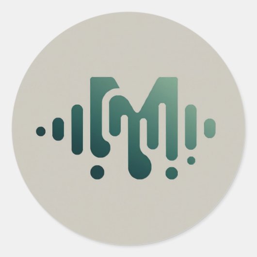 muziekgolf ronde sticker (Voorkant)
