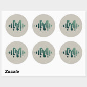 muziekgolf ronde sticker (Vel)