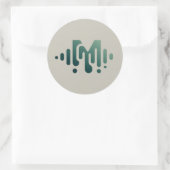 muziekgolf ronde sticker (Tas)