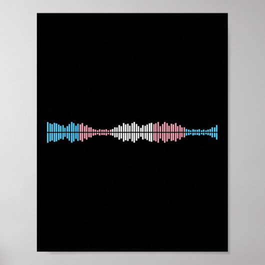 Muziekgolven Subtiele Trans Pride-vlag Transgender Poster (Voorkant)