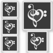 Muziekhart - Ik hou van muziek Sticker (Voorkant)