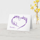 Muziekhart op wit kaart (Gele Bloem)