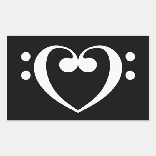 Muziekhart Rechthoekige Sticker (Voorkant)