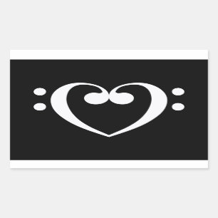 Muziekhart Rechthoekige Sticker