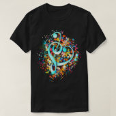Muziekhart Treble Bass Clef Classic T-Shirt (Design voorkant)