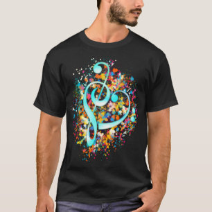 Muziekhart Treble Bass Clef Classic T-Shirt