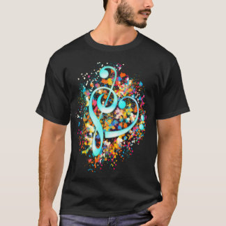 Muziekhart Treble Bass Clef Classic T-Shirt
