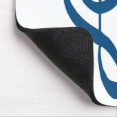 Muziekhartslag - Clef Heart - Klassiek Blauw Muismat (Hoek)