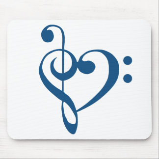 Muziekhartslag - Clef Heart - Klassiek Blauw Muismat