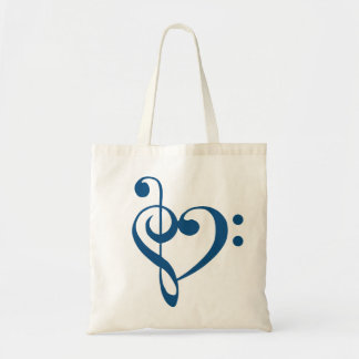 Muziekhartslag - Clef Heart - Klassiek Blauw Tote Bag