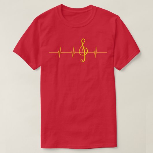Muziekhartslag Pulse Musician Clef T-shirt (Design voorkant)