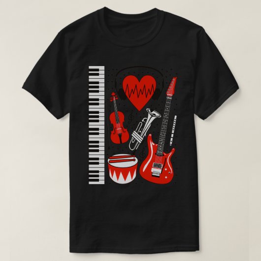 MuziekhartTShirt T-shirt (Design voorkant)