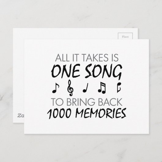 Muziekherinneringen Briefkaart (Voorkant / Achterkant)