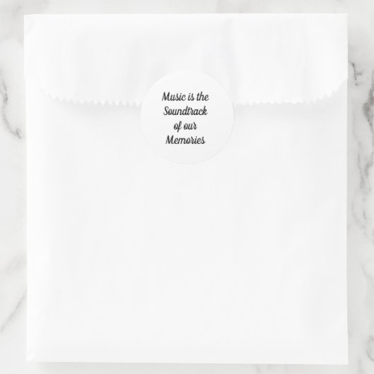 Muziekherinneringen Ronde Sticker (Tas)