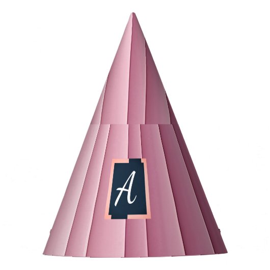 Muziekhoed met eigen monogram roze verticale gradi feesthoedjes (Voorkant)
