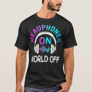 Muziekhoofdtelefoon op World Off Music Lovers Prod T-shirt