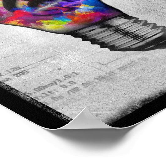 Muziekidee met neon treble poster (Hoek)