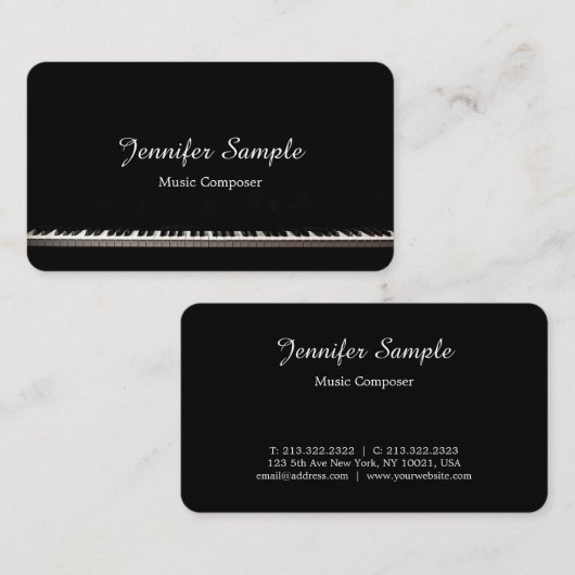 Muziekinstructeur componist visitekaartje (Voorkant / Achterkant)
