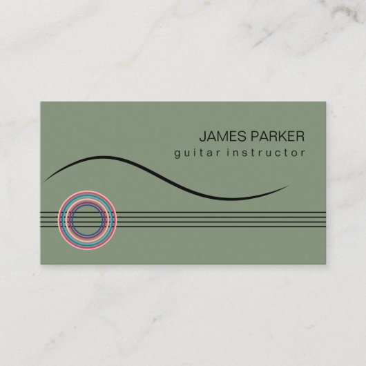 Muziekinstructeur Guitar Logo minimalist Singer Visitekaartje (Voorkant)