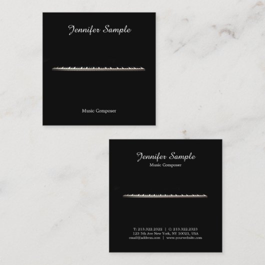Muziekinstructeur leraar Elegant Moderne Sjabloon Vierkante Visitekaartje (Voorkant / Achterkant)
