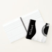 Muziekinstrument Abstract Guitar Black White Notitieboek (Binnen)
