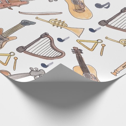 Muziekinstrument accessoires cadeaupapier (Hoek)