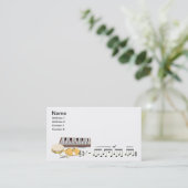 Muziekinstrument accessoires visitekaartje (Staand voorkant)