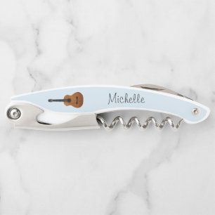 Muziekinstrument akoestisch gitaar blauw kurkentrekker