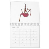 Muziekinstrument cartoon illustratie kalender (Mar 2026)